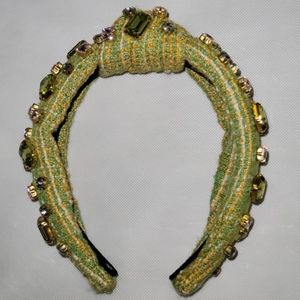 Lele Sadoughi Crystal Knotted Headband  NWOT plaid tweed